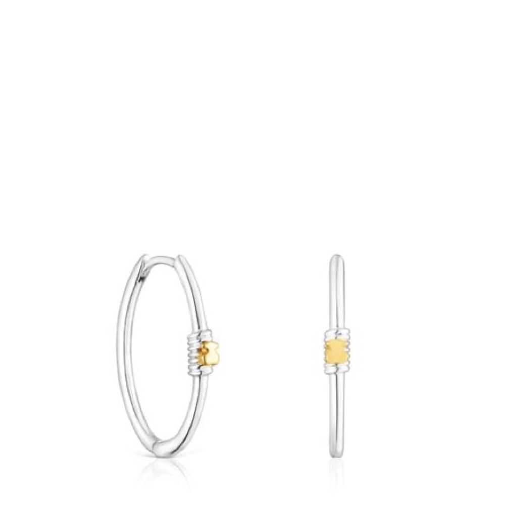♥️SOLD♥️ Tous Silver and Gold Minimalist Hoop Earrings